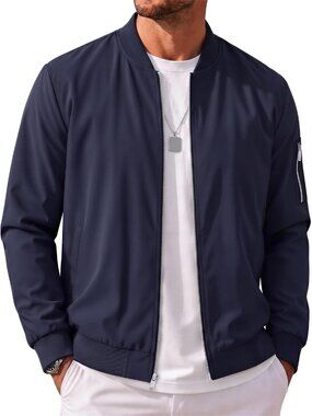 Men's Bomber Jacket Lightweight Windbreaker Spring Fall Jacket